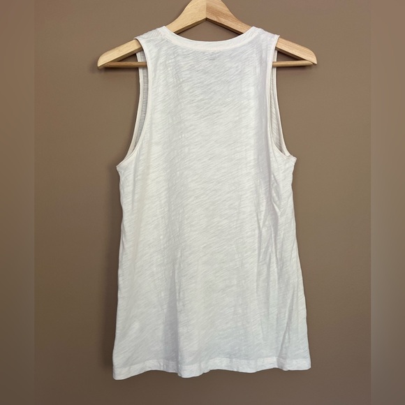 {Madewell} Palm Tree Pocket Cotton V-Neck Tank in Cream - Womens Small - Picture 7 of 10
